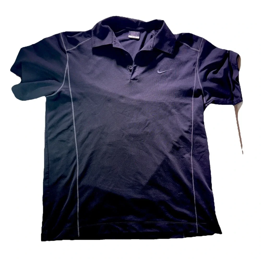Nike Golf Polo Shirt Mens Large Black Dri-FIT Performance Athletic Casual Logo - Picture 1 of 7